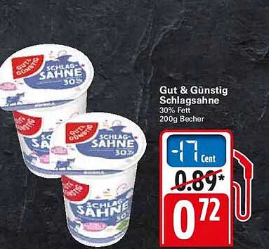 Gut & Günstig Schlagrahne 30% Fett 200g Becher