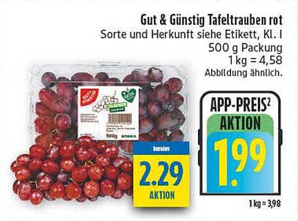 Gut & Günstig Tafeltrauben rot