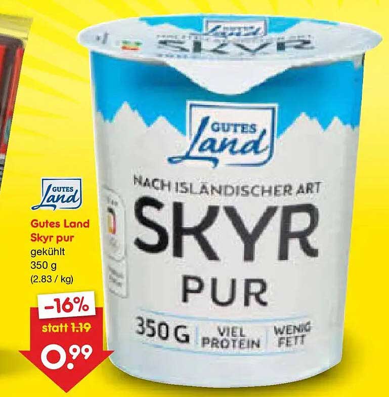 Gutes Land Skyr pur gekühlt 350 g