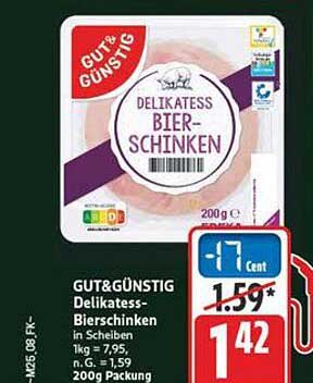 GUT&GÜNSTIG Delikatess-Bierschinken in Scheiben