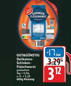 GUT&GÜNSTIG Delikatess-Schinken-Fleischwurst