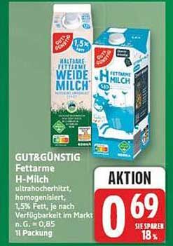 GUT&GÜNSTIG Fettarme H-Milch