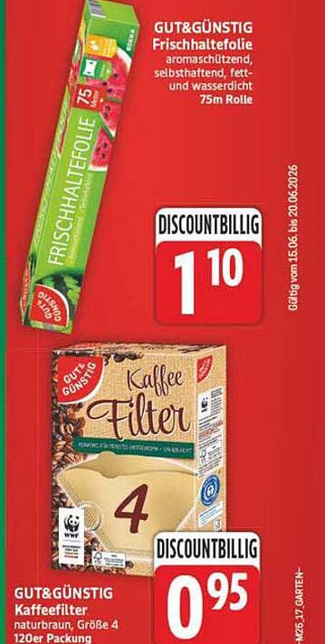 GUT&GÜNSTIG Frischhaltefolie aromaschützend, selbsthaftend, fett- und wasserdicht 75m Rolle