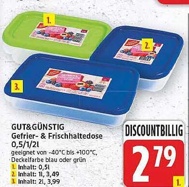 GUT&GÜNSTIG Gefrier- & Frischhaltedose 0,5/1/2 l