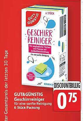 GUT&GÜNSTIG Geschirrreiniger Für eine sanfte Reinigung 6 Stück Packung