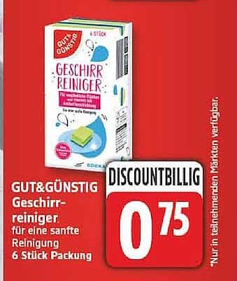 GUT&GÜNSTIG Geschirrreiniger - für eine sanfte Reinigung 6 Stück Packung