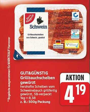 GUT&GÜNSTIG Grillbauchscheiben gewürzt