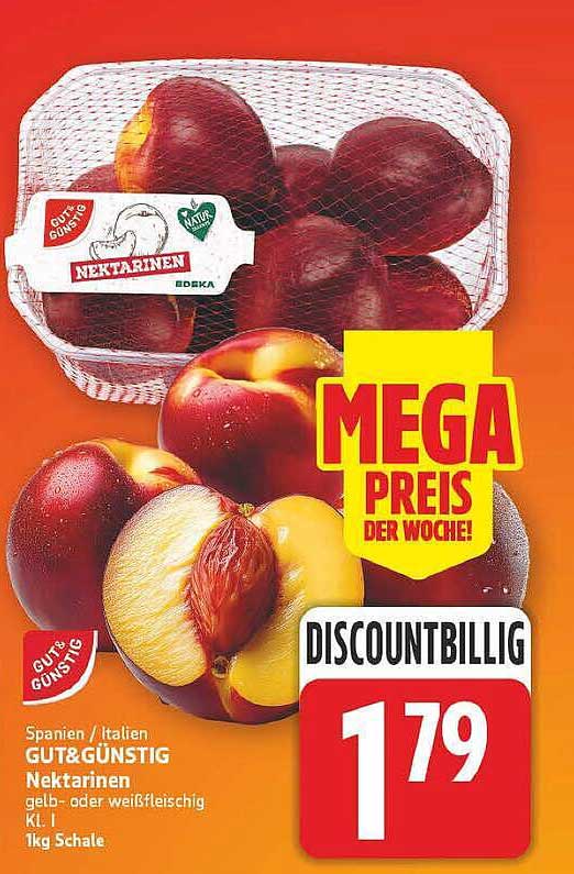 GUT&GÜNSTIG Nektarinen gelb- oder weißfleischig Kl. I 1kg Schale