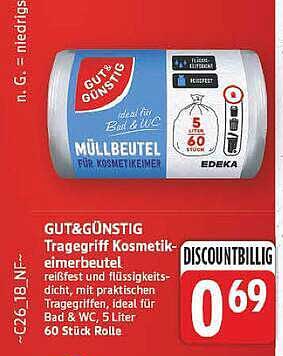 GUT&GÜNSTIG Tragegriff Kosmetik- eimerbeutel