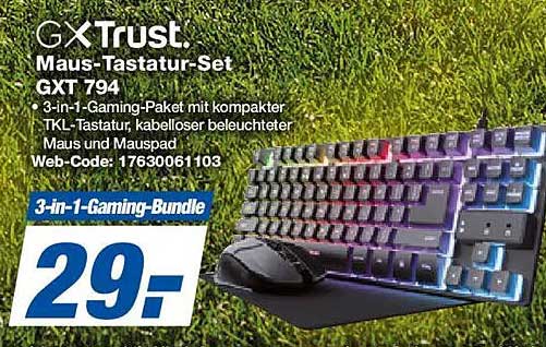 GXTust. Maus-Tastatur-Set GXT 794