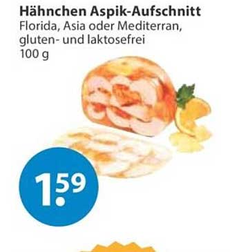 Hähnchen Aspik-Aufschnitt Florida, Asia oder Mediterran, gluten- und laktosefrei 100 g