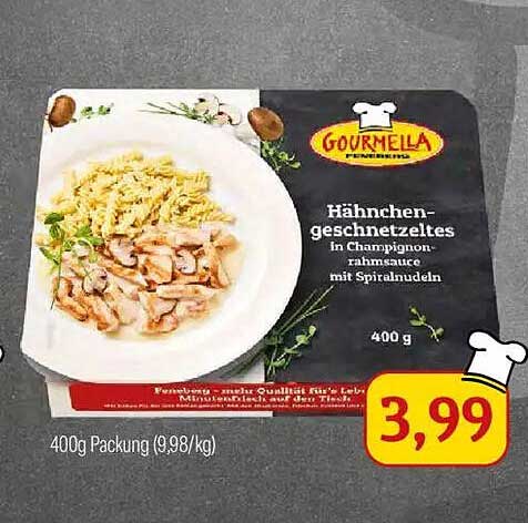 Hähnchen geschnetzeltes in Champignonrahmsauce mit Spireinudeln