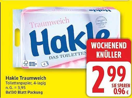 Hakle Traumweich Toilettenpapier, 4-lagig