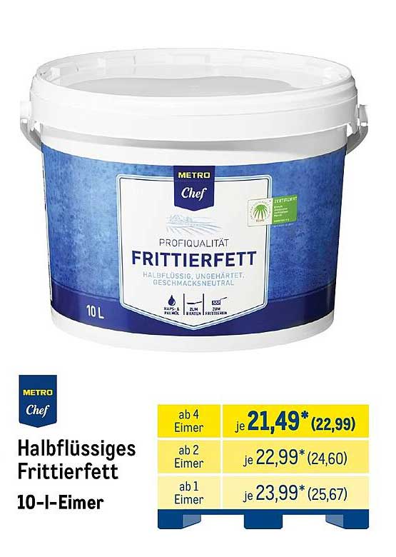 Halbflüssiges Frittierfett 10-l-Eimer