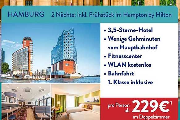 HAMBURG 2 Nächte, inkl. Frühstück im Hampton by Hilton