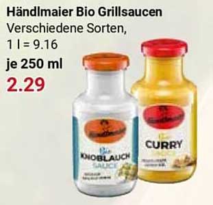 Händlmaier Bio Grillsaucen Verschiedene Sorten, 1 l = 9.16 je 250 ml