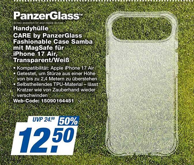 Handyhülle CARE by PanzerGlass Fashionable Case Samba mit MagSafe für iPhone 17 Air, Transparent/Weiß