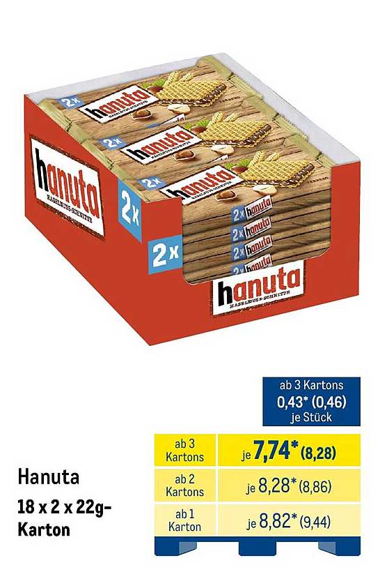 Hanuta 18 x 2 x 22g-Karton