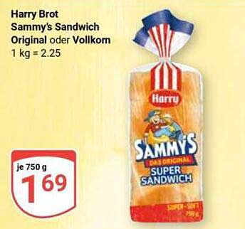 Harry Brot Sammy's Sandwich Original oder Vollkorn
