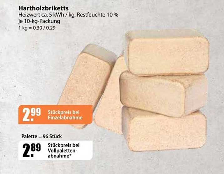 Hartholzbriketts