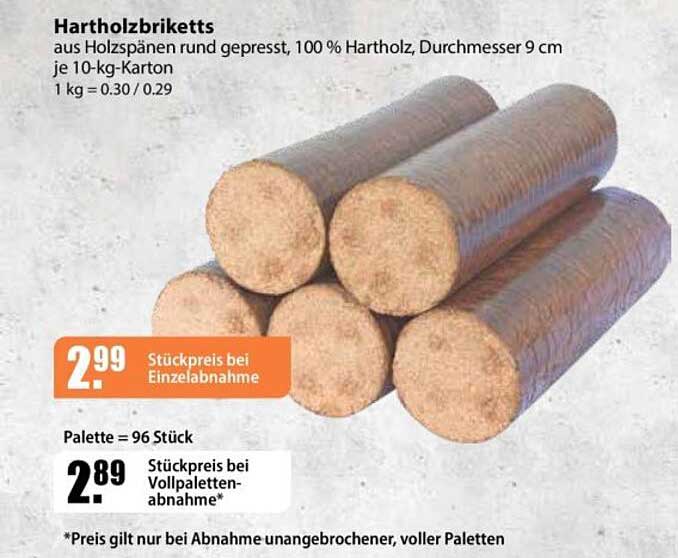 Hartholzbriquettes