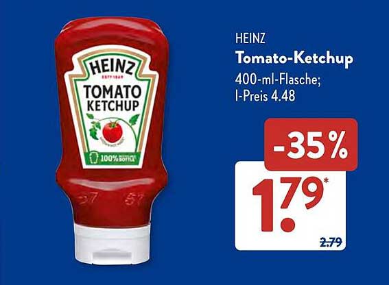 HEINZ Tomato-Ketchup 400-ml-Flasche; 1-Preis 4.48