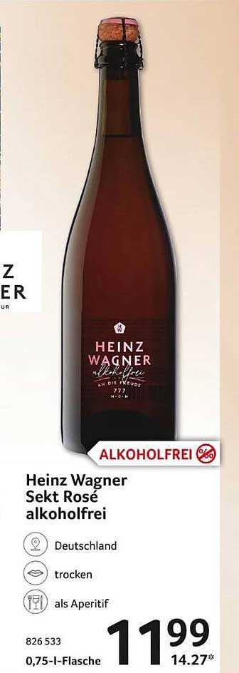 Heinz Wagner Sekt Rosé alkoholfrei