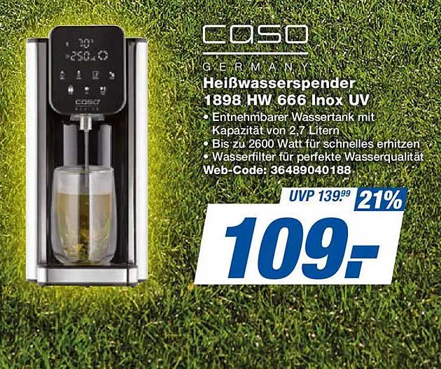 Heißwasserspender 1898 HW 666 Inox UV