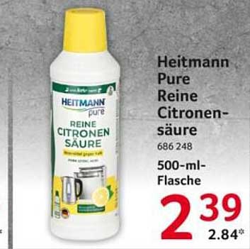 Heitmann Pure Reine Citronensäure 500-ml-Flasche