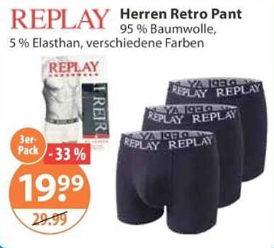 Herren Retro Pant 95 % Baumwolle, 5 % Elasthan, verschiedene Farben