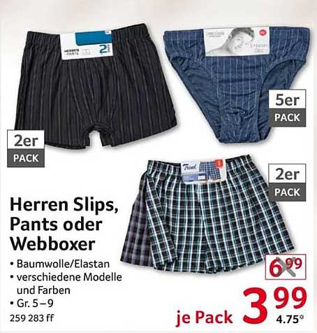 Herren Slips, Pants oder Webboxer