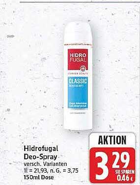 Hidrofugal Deo-Spray versch. Varianten 1l = 21,93, n. G. = 3,75 150ml Dose