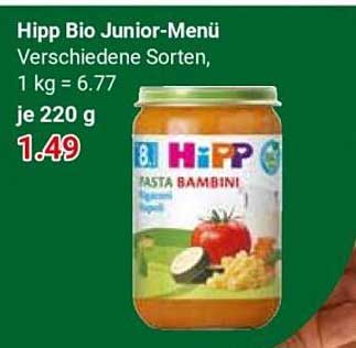 Hipp Bio Junior-Menü Verschiedene Sorten, 1 kg = 6.77 je 220 g