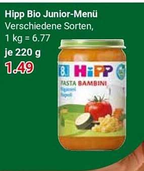 Hipp Bio Junior-Menü Verschiedene Sorten, 1 kg = 6.77 je 220 g
