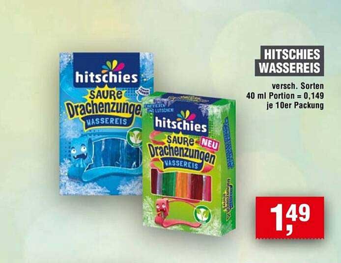 HITSCHIES WASSEREIS versch. Sorten 40 ml Portion = 0,149 je 10er Packung