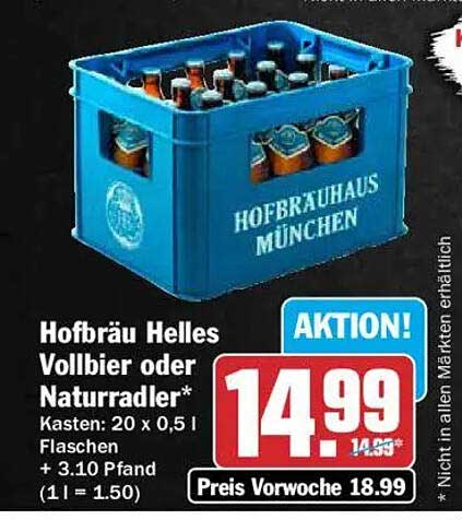 Hofbräu Helles Vollbier oder Naturradler*