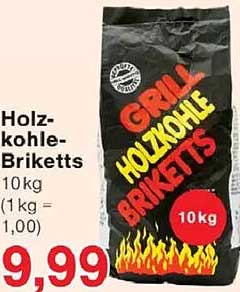 Holzkohle-Briketts 10kg (1 kg = 1,00)