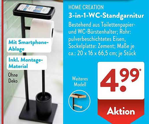 HOME CREATION 3-in-1-WC-Standgarnitur