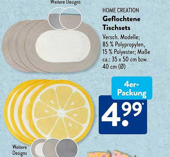 HOME CREATION Geflochtene Tischsets