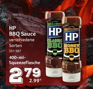HP BBQ Sauce verschiedene Sorten 251 587 400-ml-Squeezeflasche