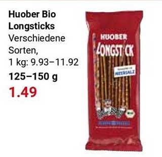 Huober Bio Longsticks Verschiedene Sorten, 1 kg: 9.93–11.92 125–150 g