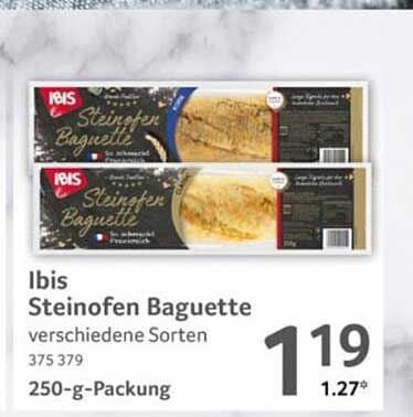 Ibis Steinofen Baguette verschiedene Sorten 375 379 250-g-Packung