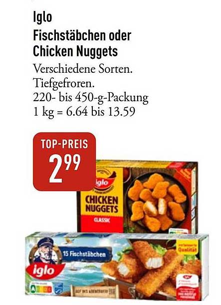 Iglo Fischstäbchen oder Chicken Nuggets