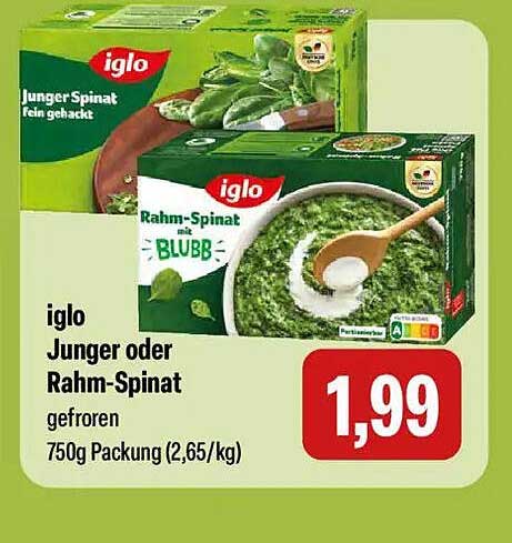 iglo Junger oder Rahm-Spinat