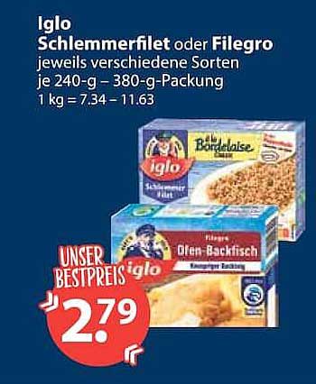 Iglo Schlemmherfilet oder Filegro