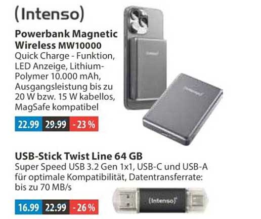 (Intenso) Powerbank Magnetic Wireless MW10000