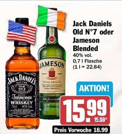 Jack Daniels Old N°7 oder Jameson Blended