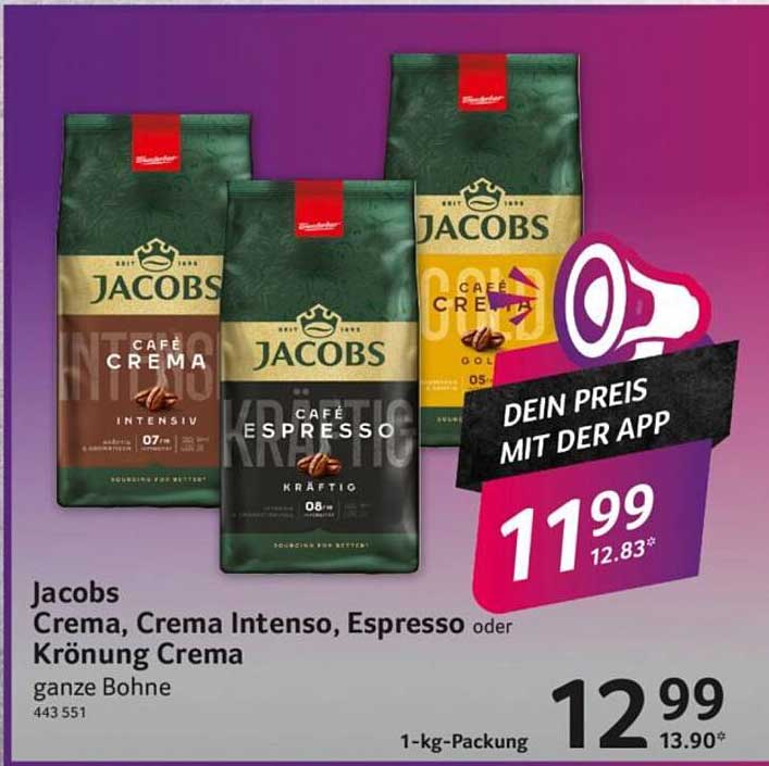 Jacobs Crema, Crema Intenso, Espresso oder Krönung Crema