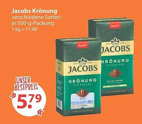 Jacobs Krönung verschiedene Sorten je 500-g-Packung