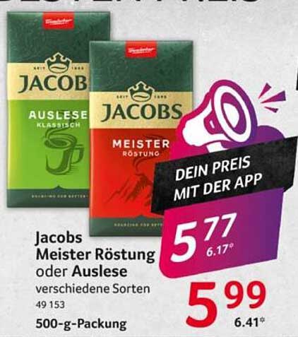 Jacobs Meister Röstung oder Auslese verschiedene Sorten 500-g-Packung